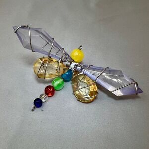 Unbranded Dragonfly Magnet Figurine Unisex OS Multicolor Excellent Wire Wrapped
